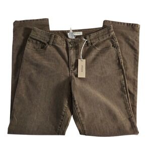 Chicos Platinum Denim Womens Straight Leg Jeans Chocolate Brown Size 1 or 8 Reg